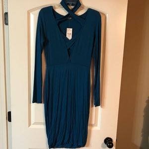 NWT Fashion Nova Knee Length Teal Dress